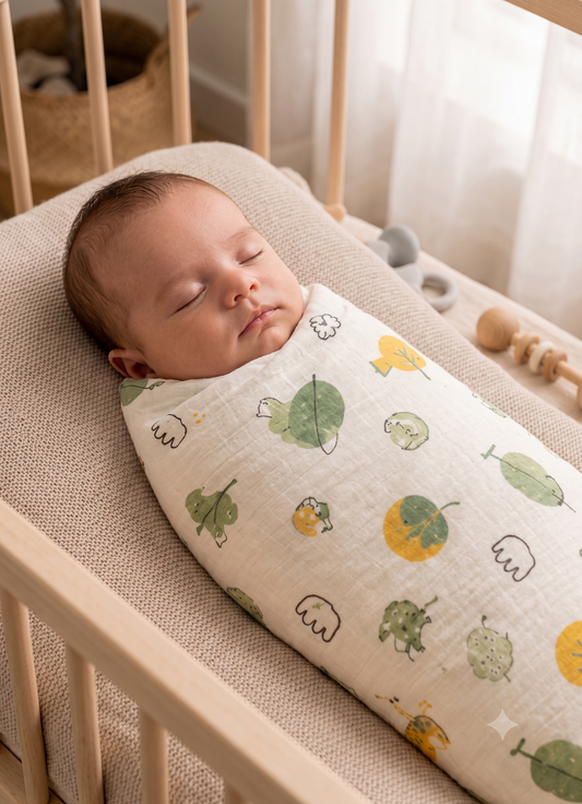 Muslin Cotton Swaddle — Soft Printed Baby Wrap