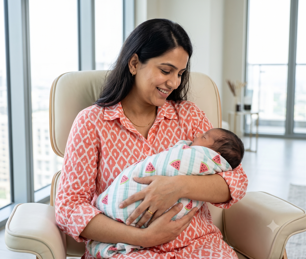 Muslin Cotton Swaddle — Soft Printed Baby Wrap