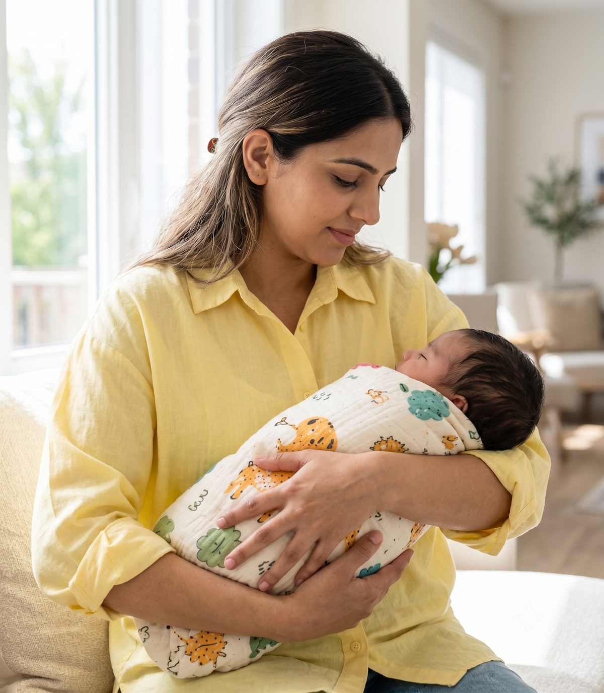 Muslin Cotton Swaddle — Soft Printed Baby Wrap